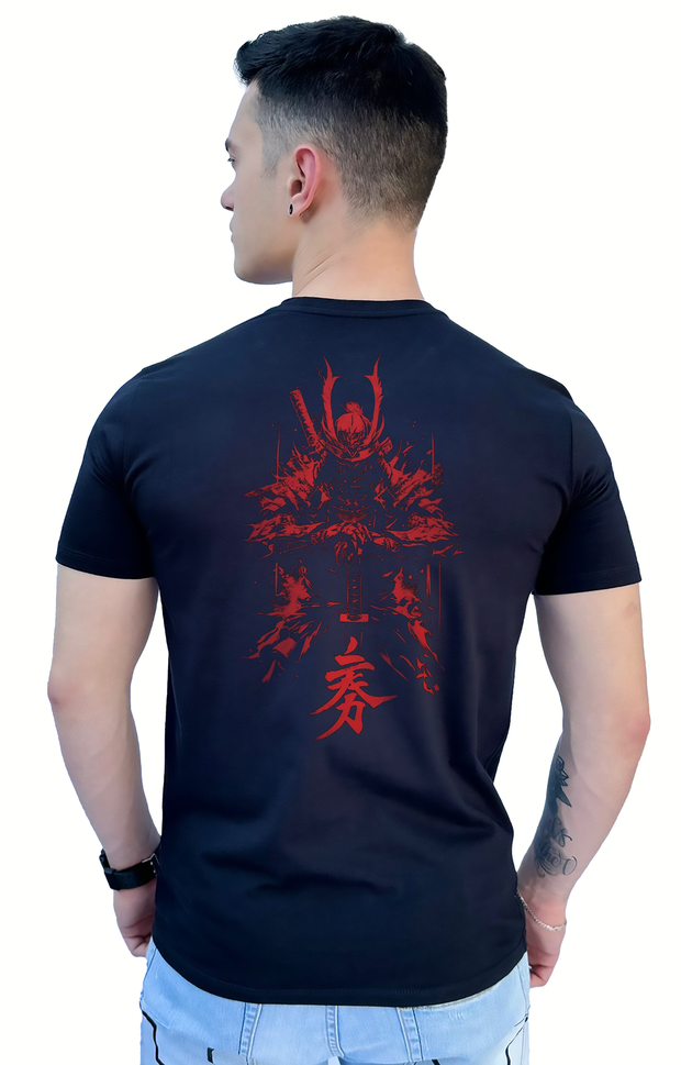 Camiseta Zafers Zafers Samurai Sentado Verso Poliamida Preta