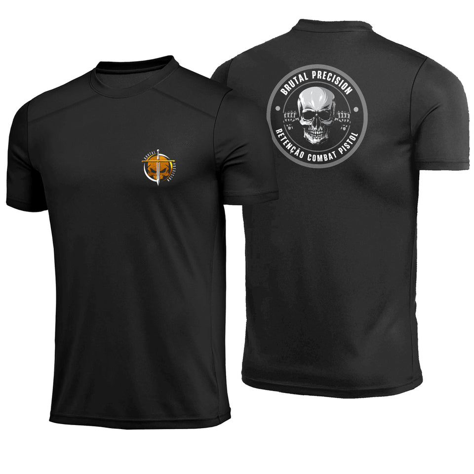 Camiseta Brutal Precision Brutal Retenção Combat Pistol Preta Poliamida