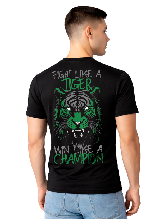 Camiseta Zafers Zafers Fight Like A Tiger Verso Poliamida Preta