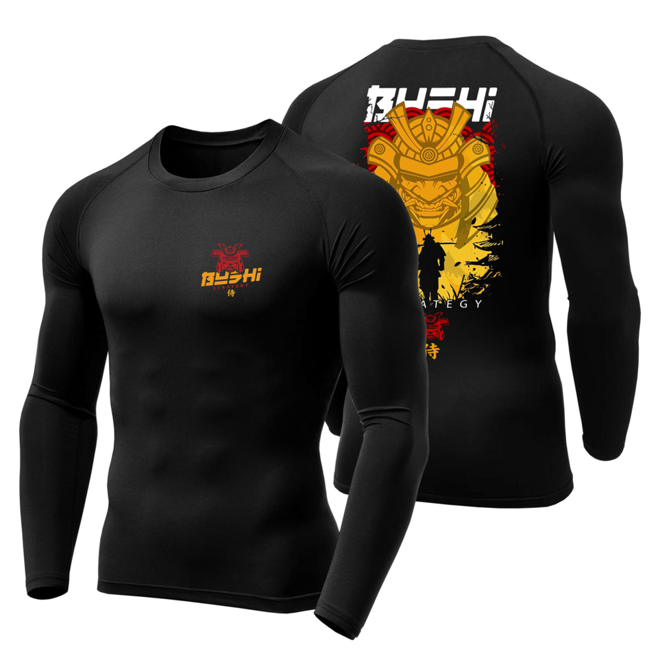 Camiseta BushiStrategy Rashguard Bushi Samurai Preta