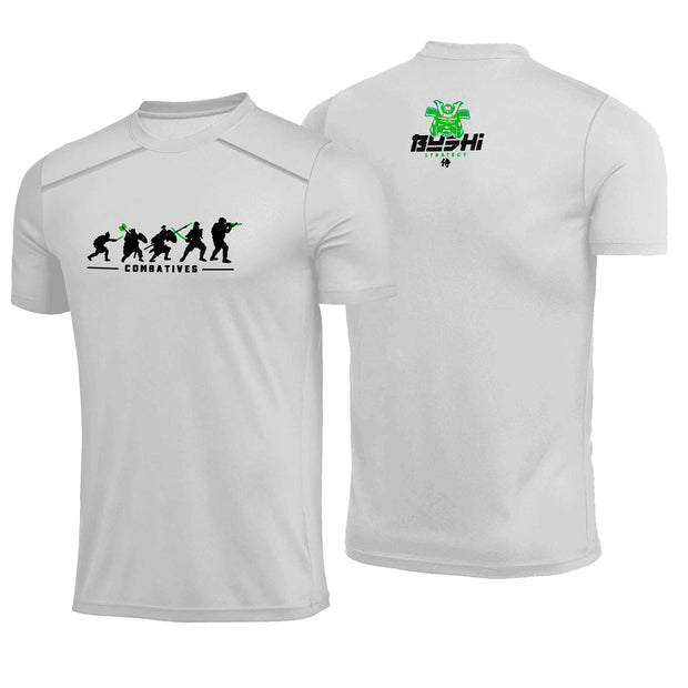 Camiseta BushiStrategy Bushi Combatives Branca Poliamida