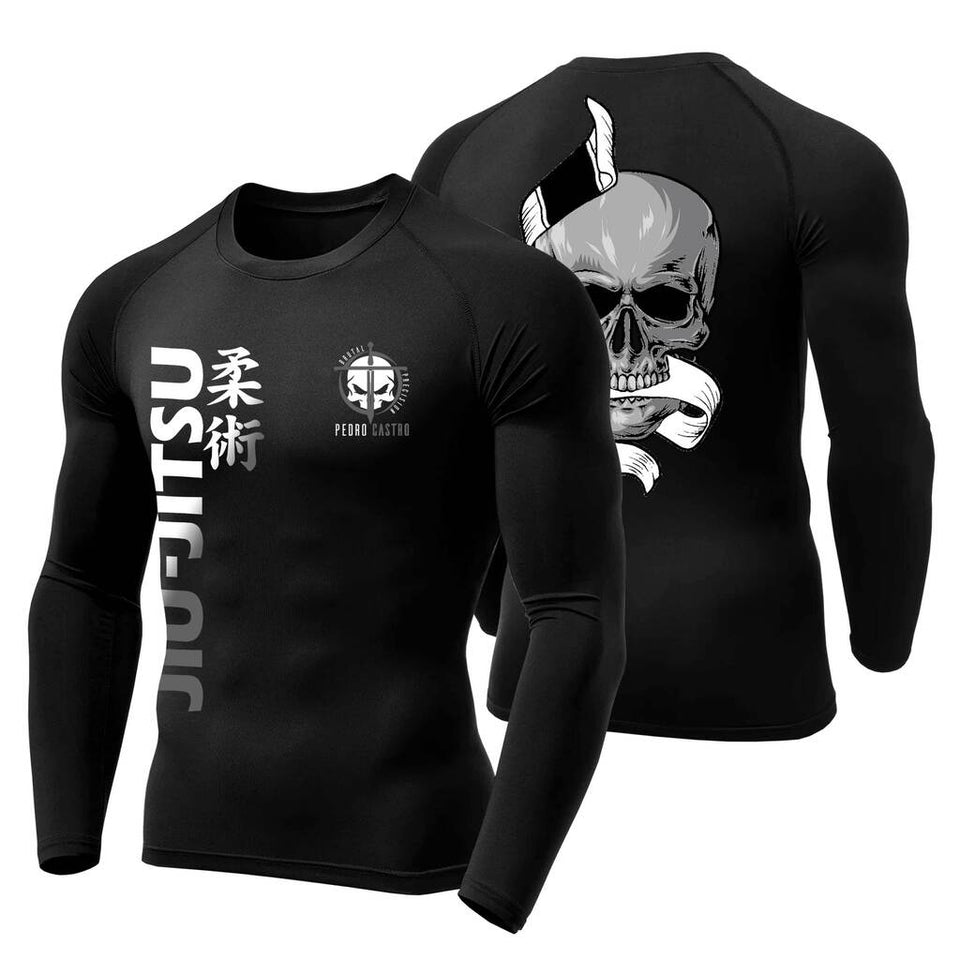 Camiseta Brutal Precision Hashguard Brutal Caveira Faixa Branca