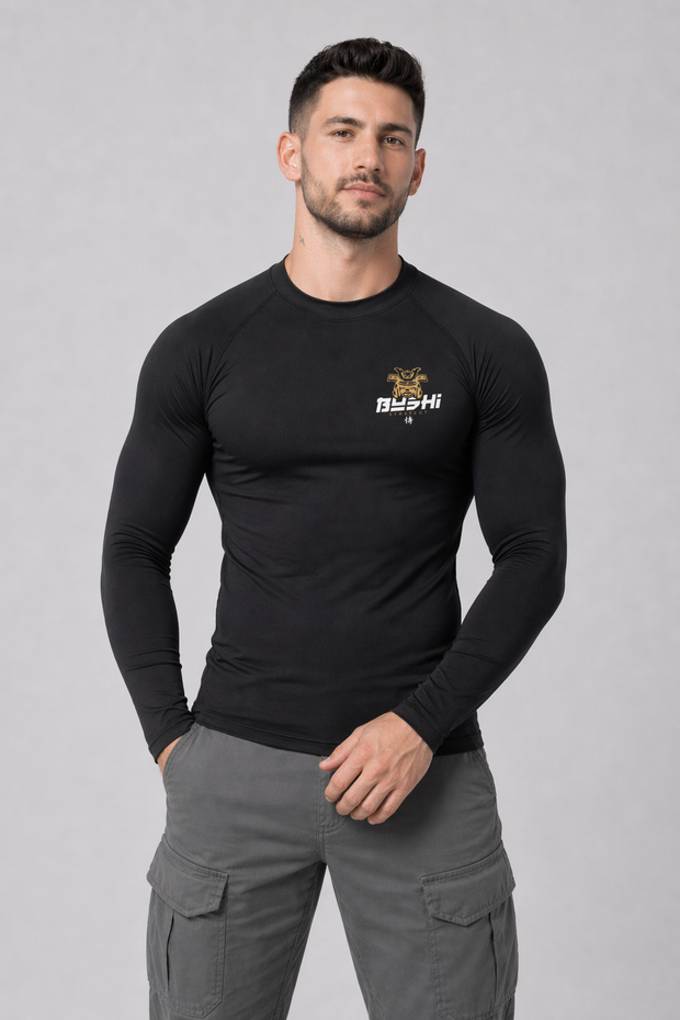 Camiseta BushiStrategy Rashguard Bushi Espada & Honra Preta