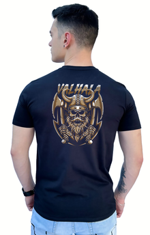 Camiseta Zafers Zafers Valhala Estampa Verso Poliamida Preta