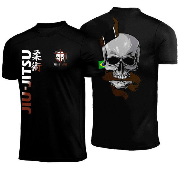 Camiseta Brutal Precision Brutal Caveira Faixa Marron Poliamida