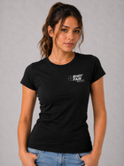 Camiseta ShotFair BabyLook Feminina Emblema Algodão Preta