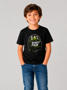 Camiseta ShotFair Infantil Poliamida com Elastano Preta