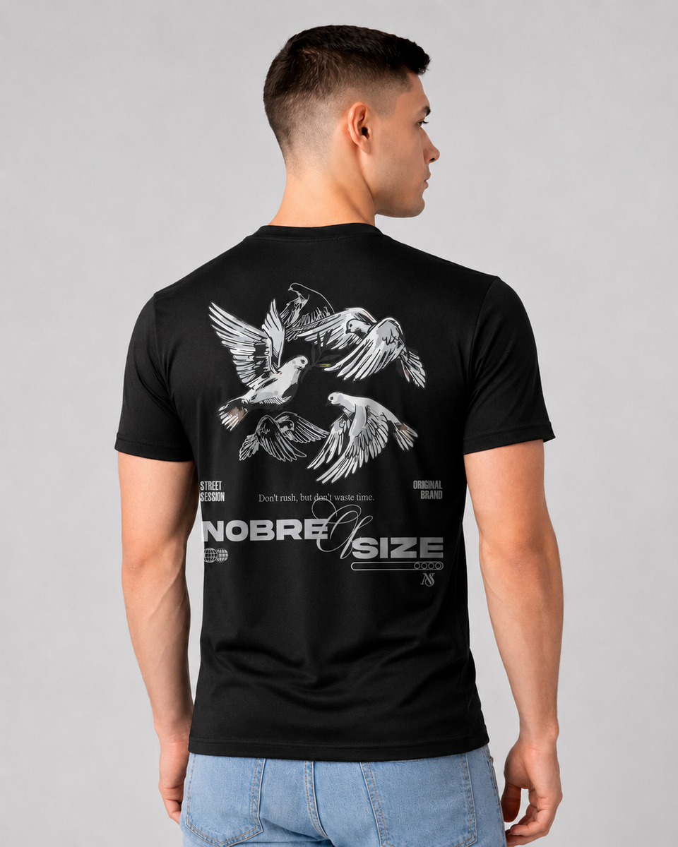 Camiseta NobreSize Don't Rush Algodão Egípcio Premium Preta