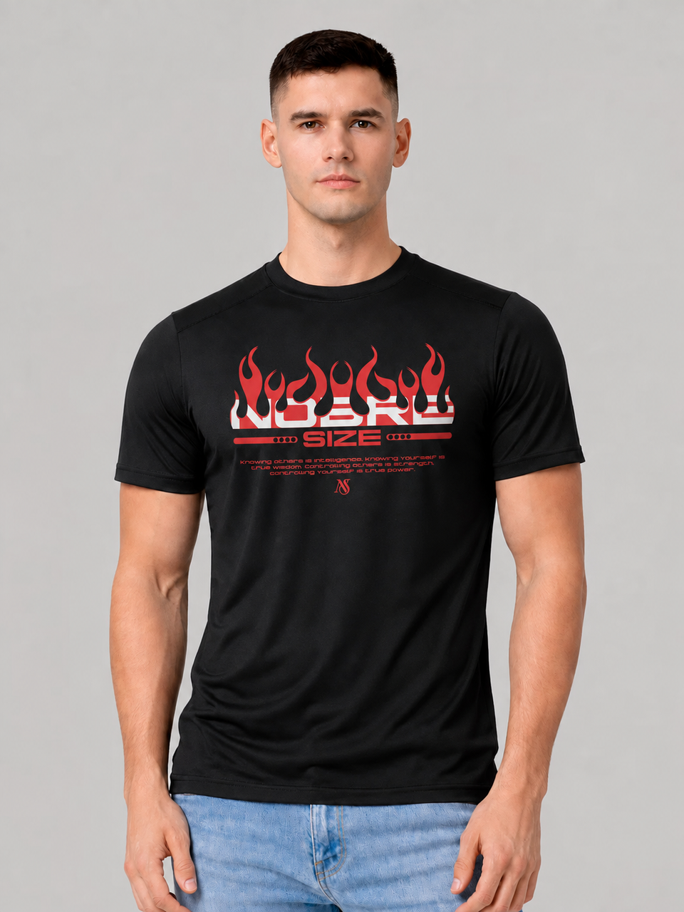 Camiseta NobreSize Fire Algodão Egípcio Premium Preta