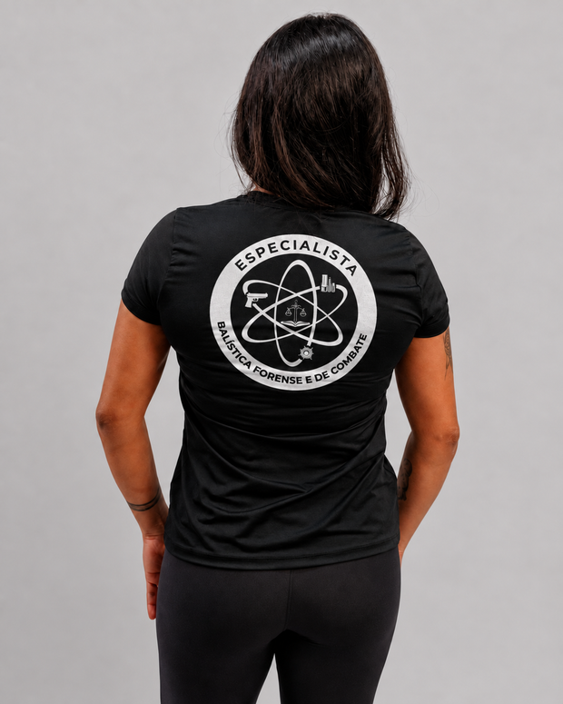 Camiseta .ESPECIALISTA Babylook Balística Preta