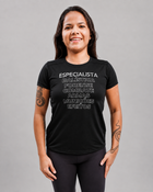 Camiseta .ESPECIALISTA Babylook Especialista em Balística Preta