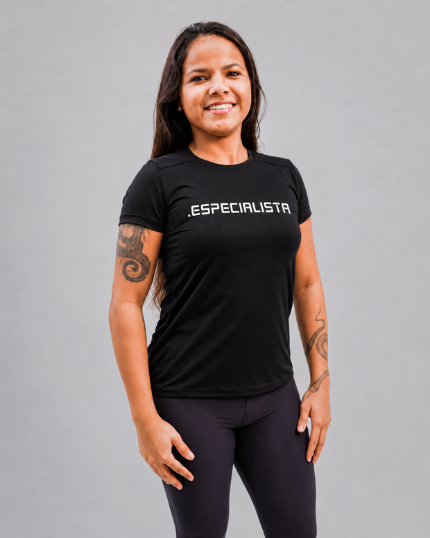 Camiseta .ESPECIALISTA Babylook Especialista Preta
