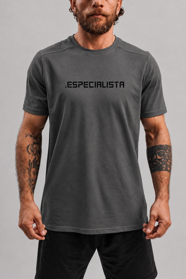 Camiseta .ESPECIALISTA Especialista Algodão Cinza
