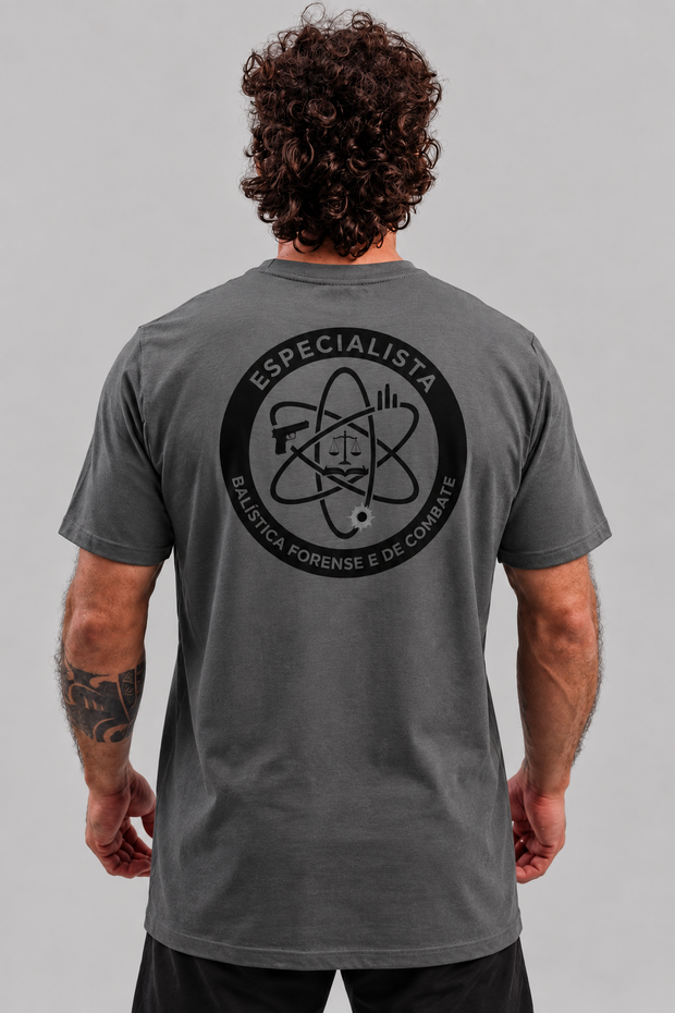 Camiseta .ESPECIALISTA Instrutor Algodão Cinza